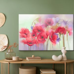 Peinture sur toile Coquelicots Colorés Peints À L'aquarelle – Image 5