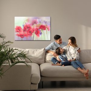 Peinture sur toile Coquelicots Colorés Peints À L'aquarelle – Image 7