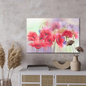Peinture sur toile Coquelicots Colorés Peints À L'aquarelle – Image 3