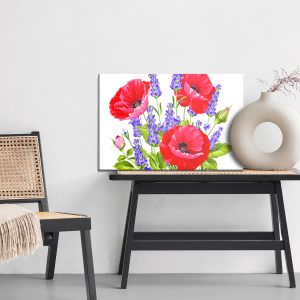 Peinture sur toile Bouquet De Coquelicots Et De Lavande – Image 6