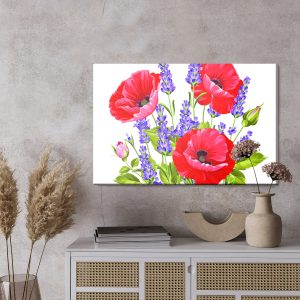 Peinture sur toile Bouquet De Coquelicots Et De Lavande – Image 3