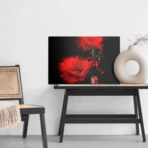 Peinture sur toile Coquelicots Rouges Sur Fond Noir – Image 6