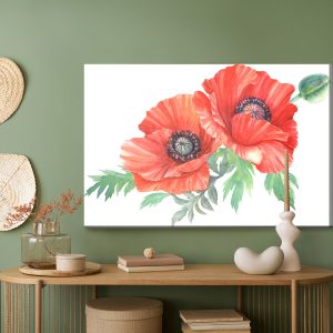 Peinture sur toile Coquelicots Rouges Peints À L'aquarelle – Image 5