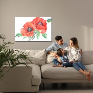 Peinture sur toile Coquelicots Rouges Peints À L'aquarelle – Image 7