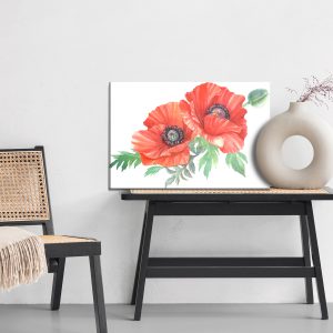 Peinture sur toile Coquelicots Rouges Peints À L'aquarelle – Image 6
