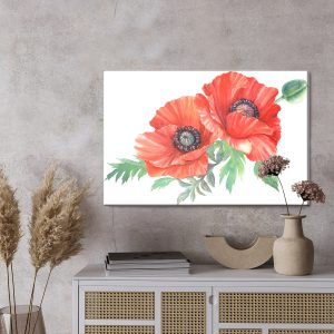 Peinture sur toile Coquelicots Rouges Peints À L'aquarelle – Image 3