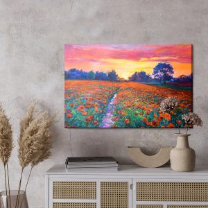 Peinture sur toile Un Champ De Coquelicots Comme Peint – Image 3