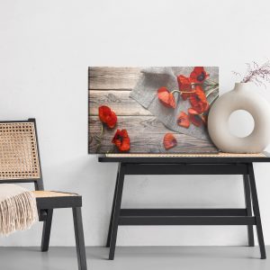 Peinture sur toile Coquelicots Rouges Sur Fond De Vieilles Planches – Image 6