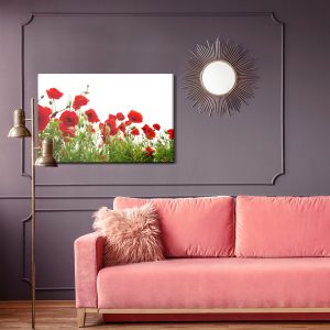 Peinture sur toile Coquelicots Rouges Sur Fond Blanc – Image 4
