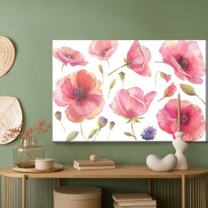 Peinture sur toile Coquelicots Sauvages Peints À L'aquarelle – Image 5