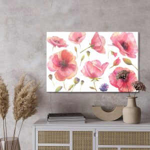 Peinture sur toile Coquelicots Sauvages Peints À L'aquarelle – Image 3