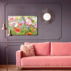 Peinture sur toile Coquelicots Sur Une Prairie Ensoleillée – Image 4