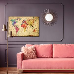 Peinture sur toile Carte Du Monde Vintage – Image 4
