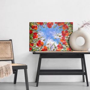 Peinture sur toile Vue De Dessous Des Coquelicots Rouges Peints – Image 6
