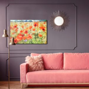 Peinture sur toile Coquelicots Aquarelles Dans Le Pré – Image 4