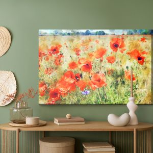 Peinture sur toile Coquelicots Aquarelles Dans Le Pré – Image 5