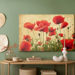 Peinture sur toile Coquelicots Sauvages Vintage – Image 5