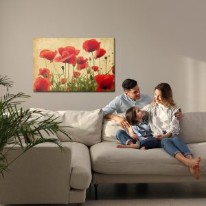 Peinture sur toile Coquelicots Sauvages Vintage – Image 7