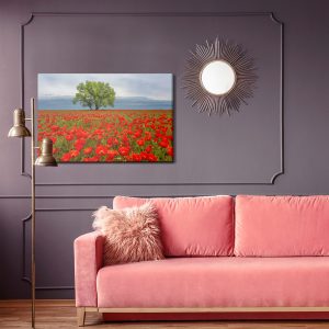 Peinture sur toile Un Arbre Au Milieu D'un Champ De Coquelicots – Image 4