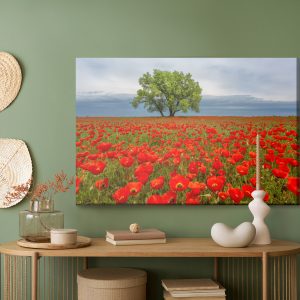 Peinture sur toile Un Arbre Au Milieu D'un Champ De Coquelicots – Image 5