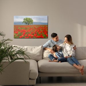 Peinture sur toile Un Arbre Au Milieu D'un Champ De Coquelicots – Image 7