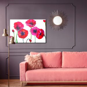 Peinture sur toile Beaux Coquelicots Aquarelles – Image 4