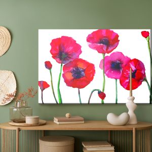 Peinture sur toile Beaux Coquelicots Aquarelles – Image 5
