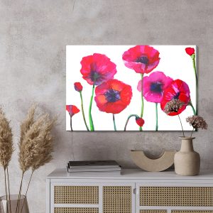Peinture sur toile Beaux Coquelicots Aquarelles – Image 3