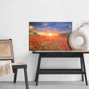 Peinture sur toile Coucher De Soleil Sur Un Champ De Coquelicots 3D – Image 6