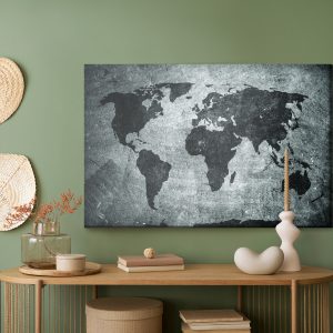 Peinture sur toile Carte Du Monde Dans Un Style Vintage – Image 5