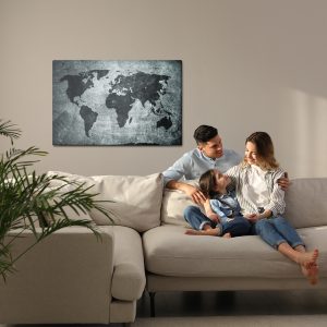Peinture sur toile Carte Du Monde Dans Un Style Vintage – Image 7