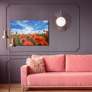 Peinture sur toile Coquelicots En Fleurs Dans Un Pré 3D – Image 4