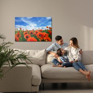 Peinture sur toile Coquelicots En Fleurs Dans Un Pré 3D – Image 7