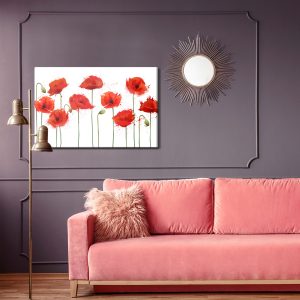 Peinture sur toile Coquelicots Rouges Dans Une Version Abstraite – Image 4