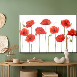 Peinture sur toile Coquelicots Rouges Dans Une Version Abstraite – Image 5