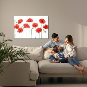 Peinture sur toile Coquelicots Rouges Dans Une Version Abstraite – Image 7