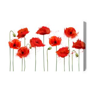 Peinture sur toile Coquelicots Rouges Dans Une Version Abstraite – Image 2