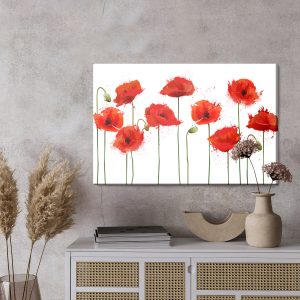 Peinture sur toile Coquelicots Rouges Dans Une Version Abstraite – Image 3