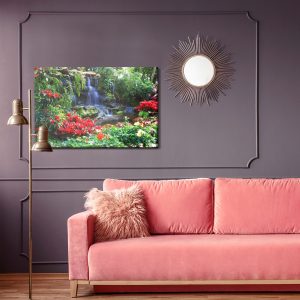 Peinture sur toile Cascade Dans Un Jardin Tropical – Image 4