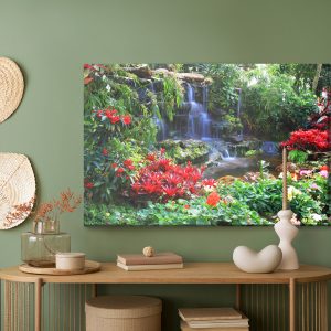 Peinture sur toile Cascade Dans Un Jardin Tropical – Image 5