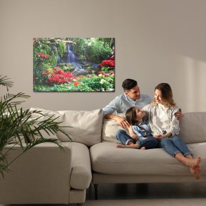 Peinture sur toile Cascade Dans Un Jardin Tropical – Image 7