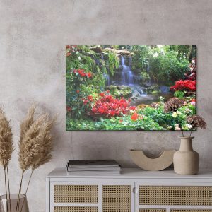 Peinture sur toile Cascade Dans Un Jardin Tropical – Image 3