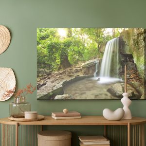 Peinture sur toile Cascade Dans La Forêt 3D – Image 5