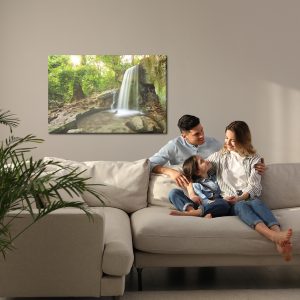 Peinture sur toile Cascade Dans La Forêt 3D – Image 7