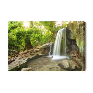 Peinture sur toile Cascade Dans La Forêt 3D – Image 2