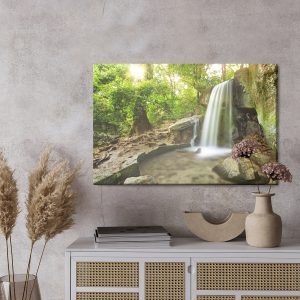 Peinture sur toile Cascade Dans La Forêt 3D – Image 3