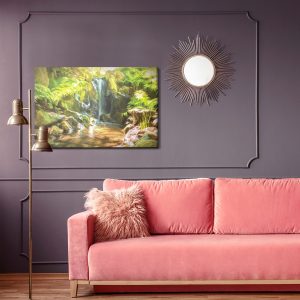 Peinture sur toile Une Cascade Dans La Jungle Comme Une Cascade Peinte – Image 4