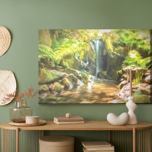 Peinture sur toile Une Cascade Dans La Jungle Comme Une Cascade Peinte – Image 5