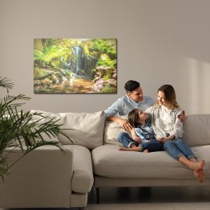 Peinture sur toile Une Cascade Dans La Jungle Comme Une Cascade Peinte – Image 7
