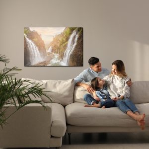 Peinture sur toile Vue 3D Des Belles Cascades – Image 7